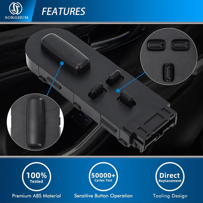 Sorghum Power Seat Switch - Driver Side Adjustment Switch Control LH/RH Compatible with 1997 1998 1999 2000 2001 2002 2003 2004 Chevrolet C5 Corvette 14 Pins Replace# 12135158 - Image 3